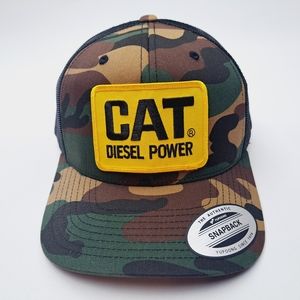 CAT Diesel Power Trucker Mesh Snapback Hat Cap Camouflage Embroidere…